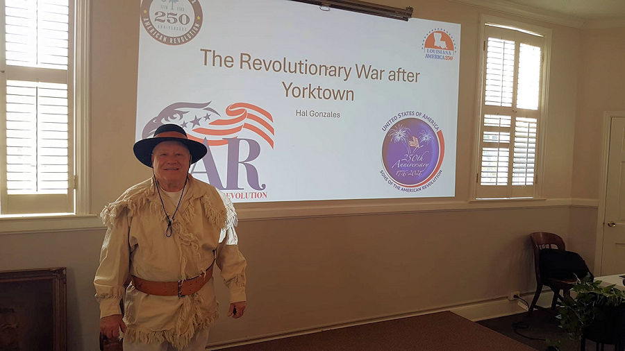 Compatriot Hal Gonzales addressing the Sumter County Genealogical Society