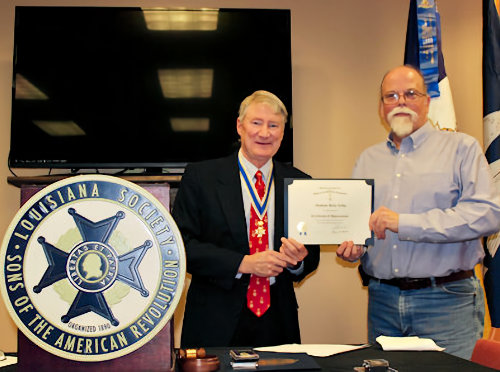 Guest Speaker VP Eric Irby receives Certificate of Appreciation from Chapter President Mike Lee