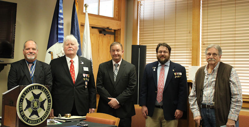 Officer Induction by LASSAR President Randall Domingue - Chapter President Gervais Compton, VP Darrell Poole, Secretary-Registrar-Treasurer Brent Morock, Chaplain Clyde Neck