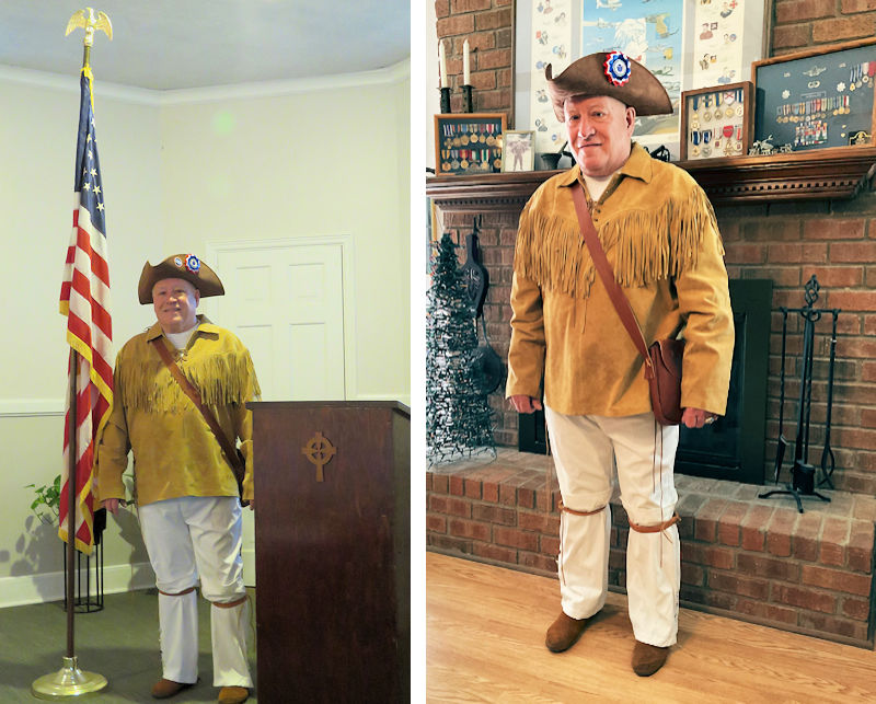 Compatriot Hal Gonzales in his new Coureurs de Bois uniform.