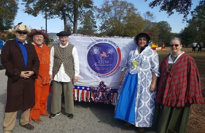 Hal Gonzales Represented the Chapter on the America 250 float in the Sumter SC Christmas Parade